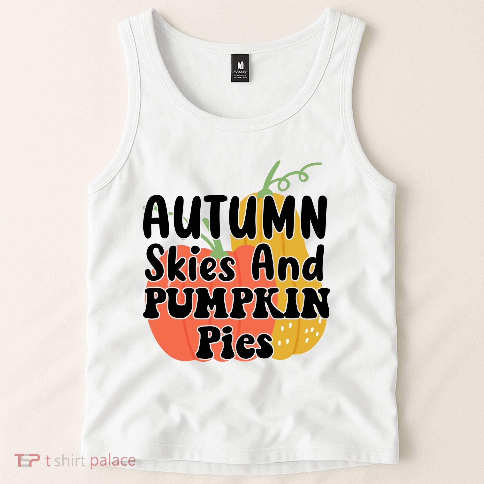 Autumn Skies And Pumpkin Pies Cute Tank Top