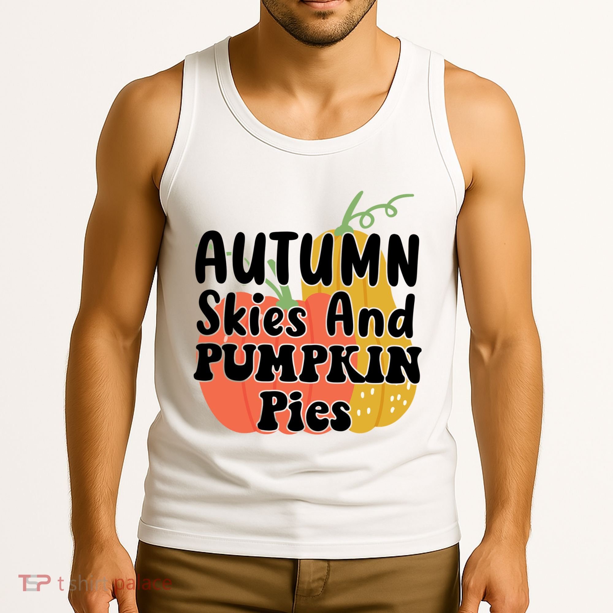 Autumn Skies And Pumpkin Pies Cute Tank Top