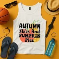 Autumn Skies And Pumpkin Pies Cute Tank Top thumb 4