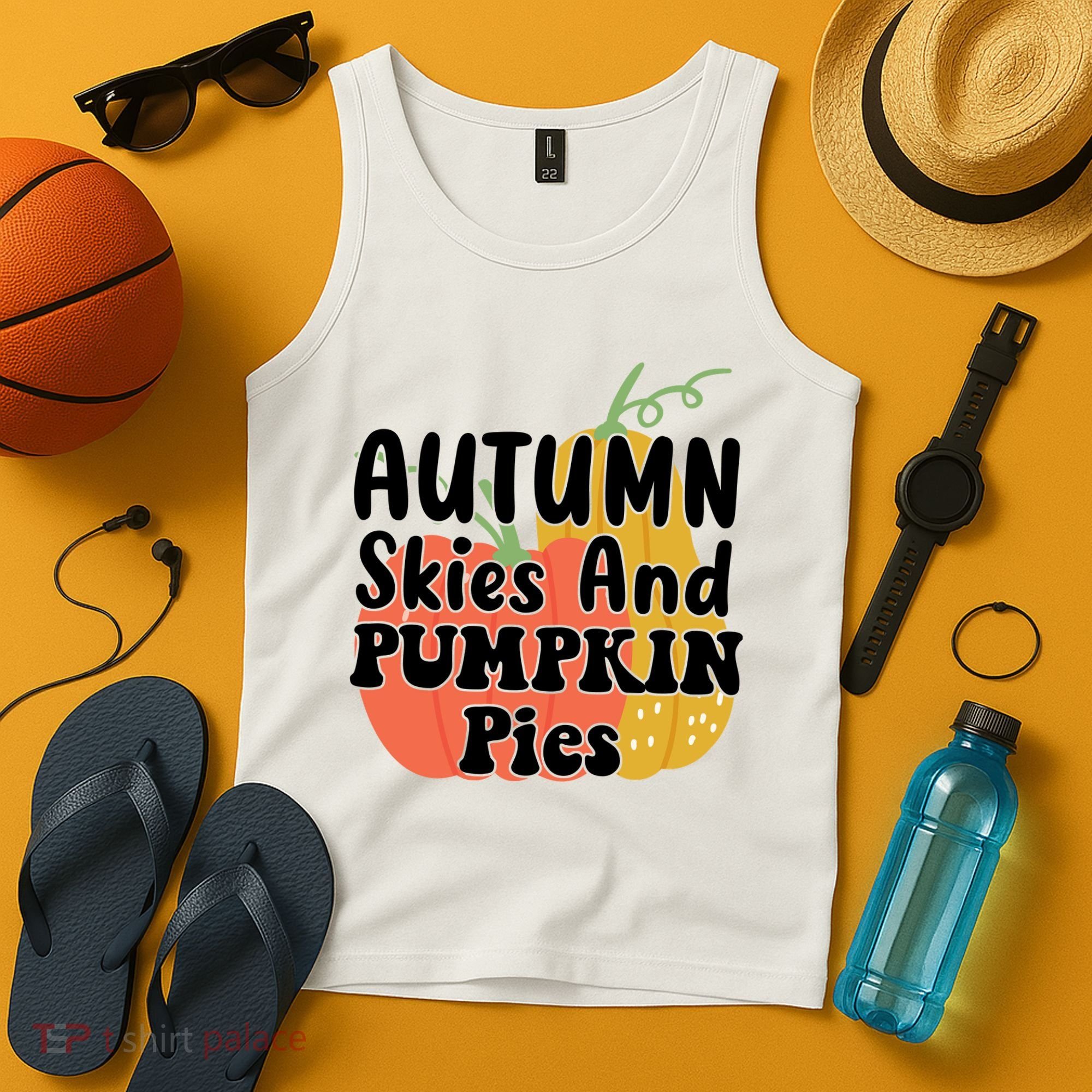 Autumn Skies And Pumpkin Pies Cute Tank Top