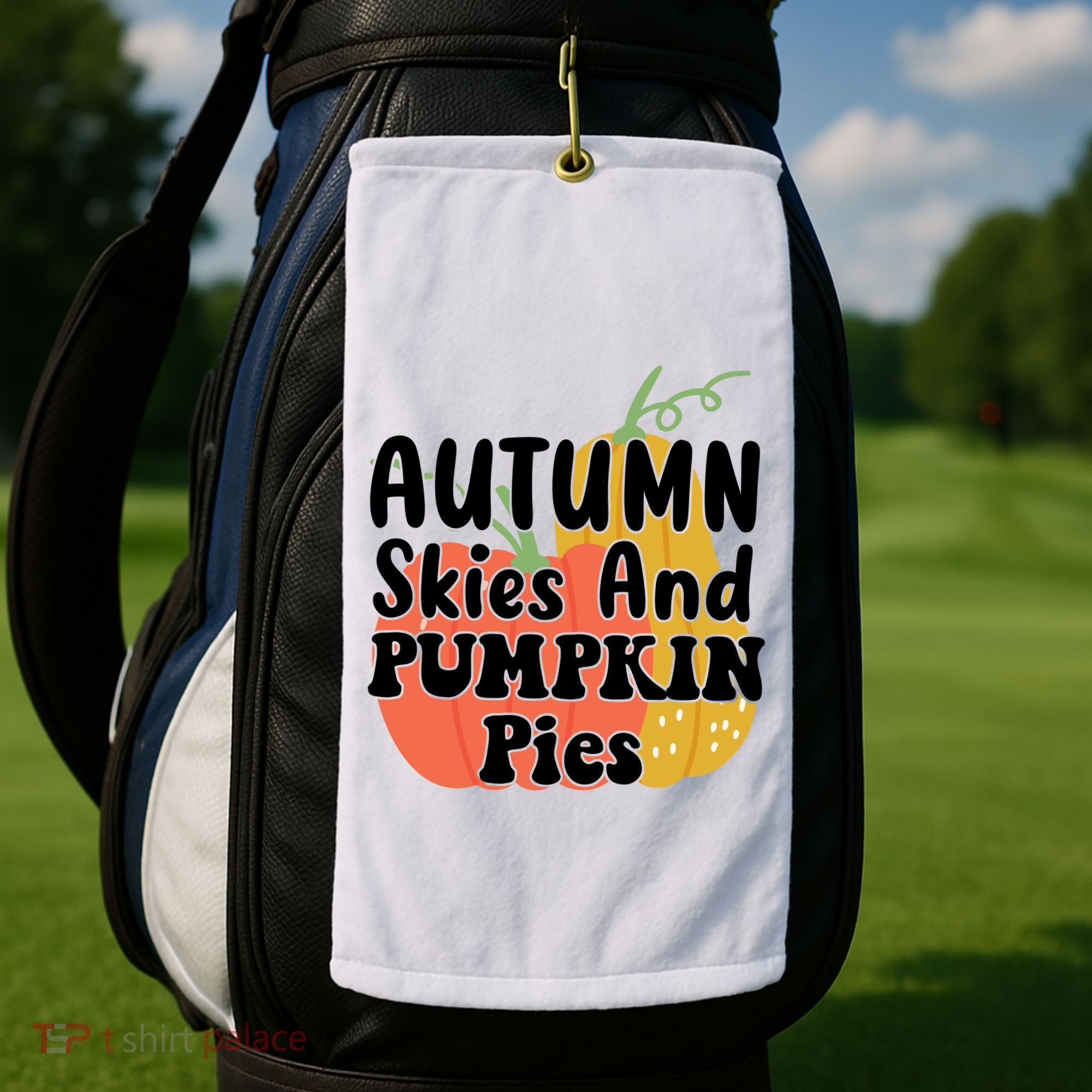 Autumn Skies And Pumpkin Pies Cute Golf Towel