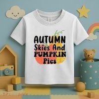 Autumn Skies And Pumpkin Pies Cute Toddler T-Shirt thumb 3