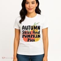 Autumn Skies And Pumpkin Pies Cute Women's T-Shirt thumb 4