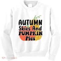 Autumn Skies And Pumpkin Pies Cute Kids Sweatshirt thumb 0