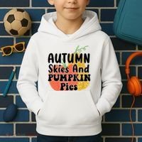 Autumn Skies And Pumpkin Pies Cute Kids Hoodie thumb 2