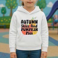 Autumn Skies And Pumpkin Pies Cute Kids Hoodie thumb 3
