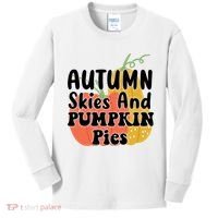 Autumn Skies And Pumpkin Pies Cute Kids Long Sleeve Shirt thumb 0