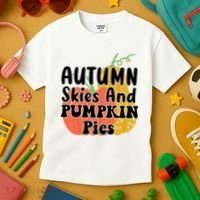 Autumn Skies And Pumpkin Pies Cute Kids T-Shirt thumb 3