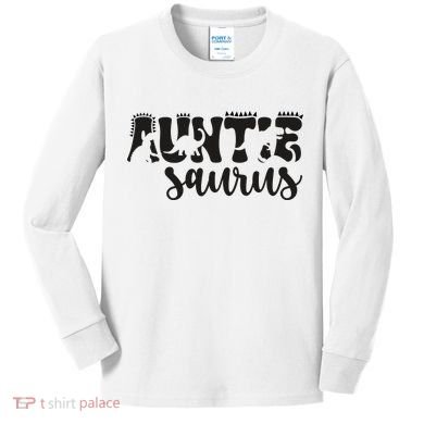 Auntie Saurus Kids Long Sleeve Shirt