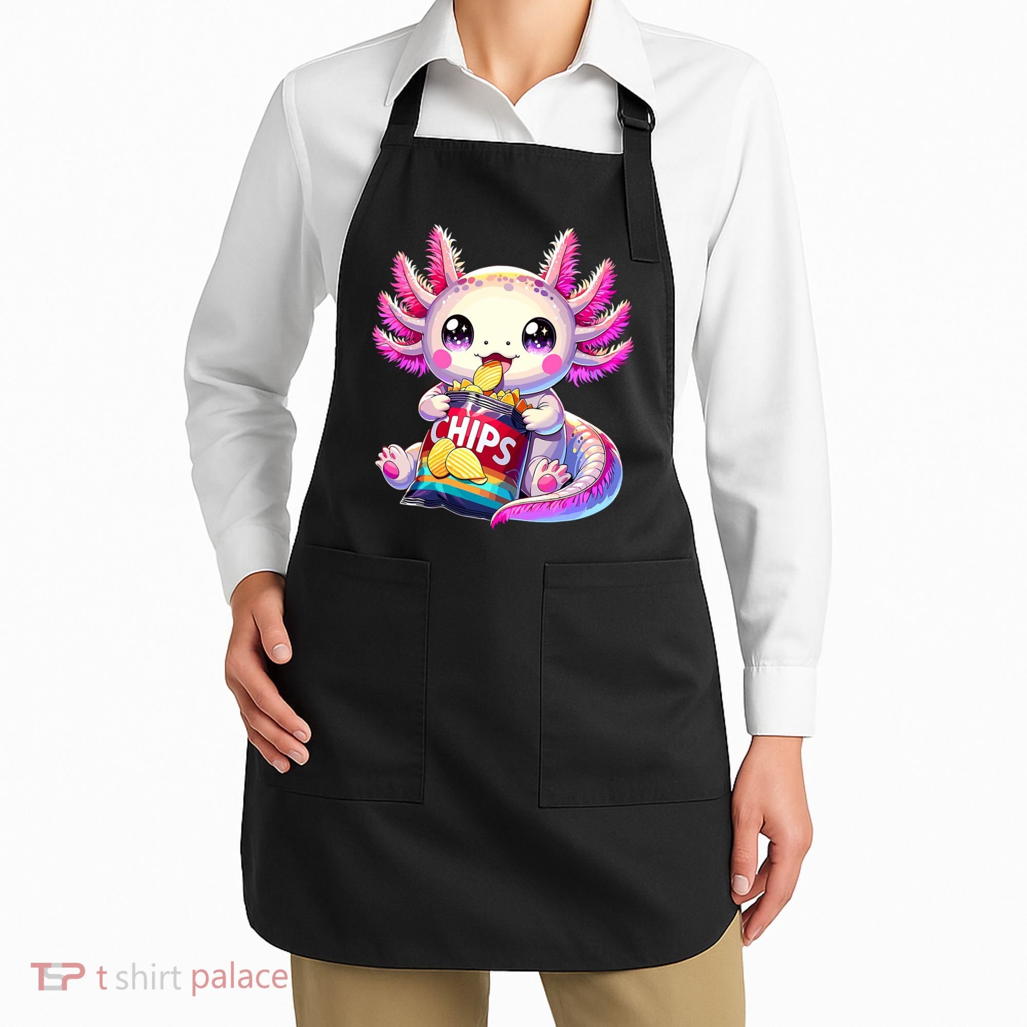 Axolotl Snaxolotl Anime Cute Kawaii Axolotl Apron