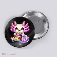 Axolotl Snaxolotl Anime Cute Kawaii Axolotl Button thumb 0