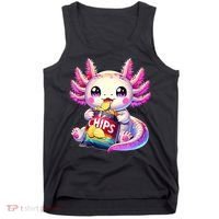 Axolotl Snaxolotl Anime Cute Kawaii Axolotl Tank Top thumb 0