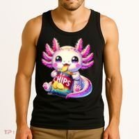Axolotl Snaxolotl Anime Cute Kawaii Axolotl Tank Top thumb 3