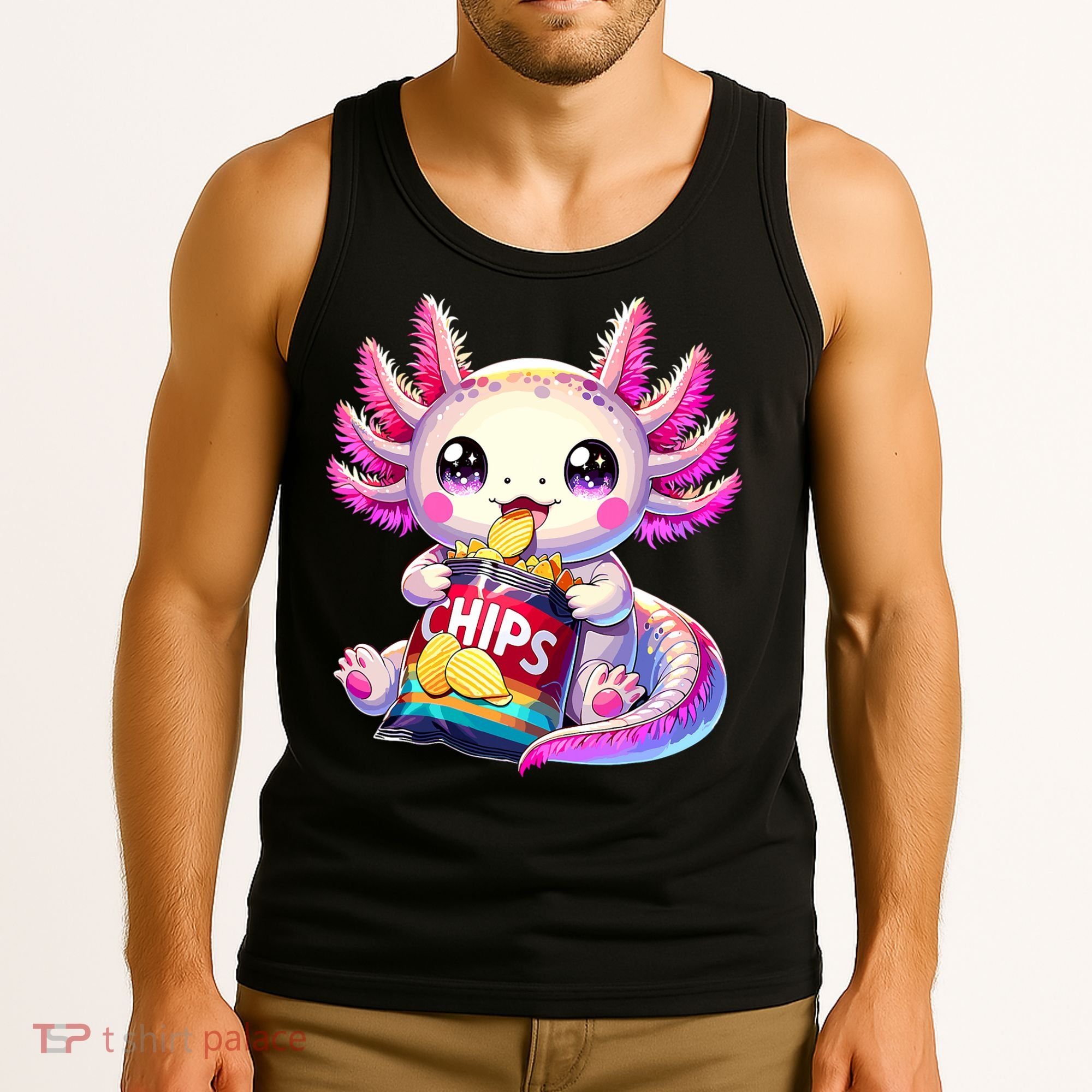 Axolotl Snaxolotl Anime Cute Kawaii Axolotl Tank Top