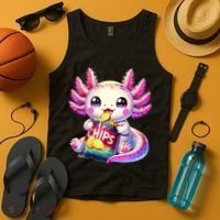 Axolotl Snaxolotl Anime Cute Kawaii Axolotl Tank Top thumb 4