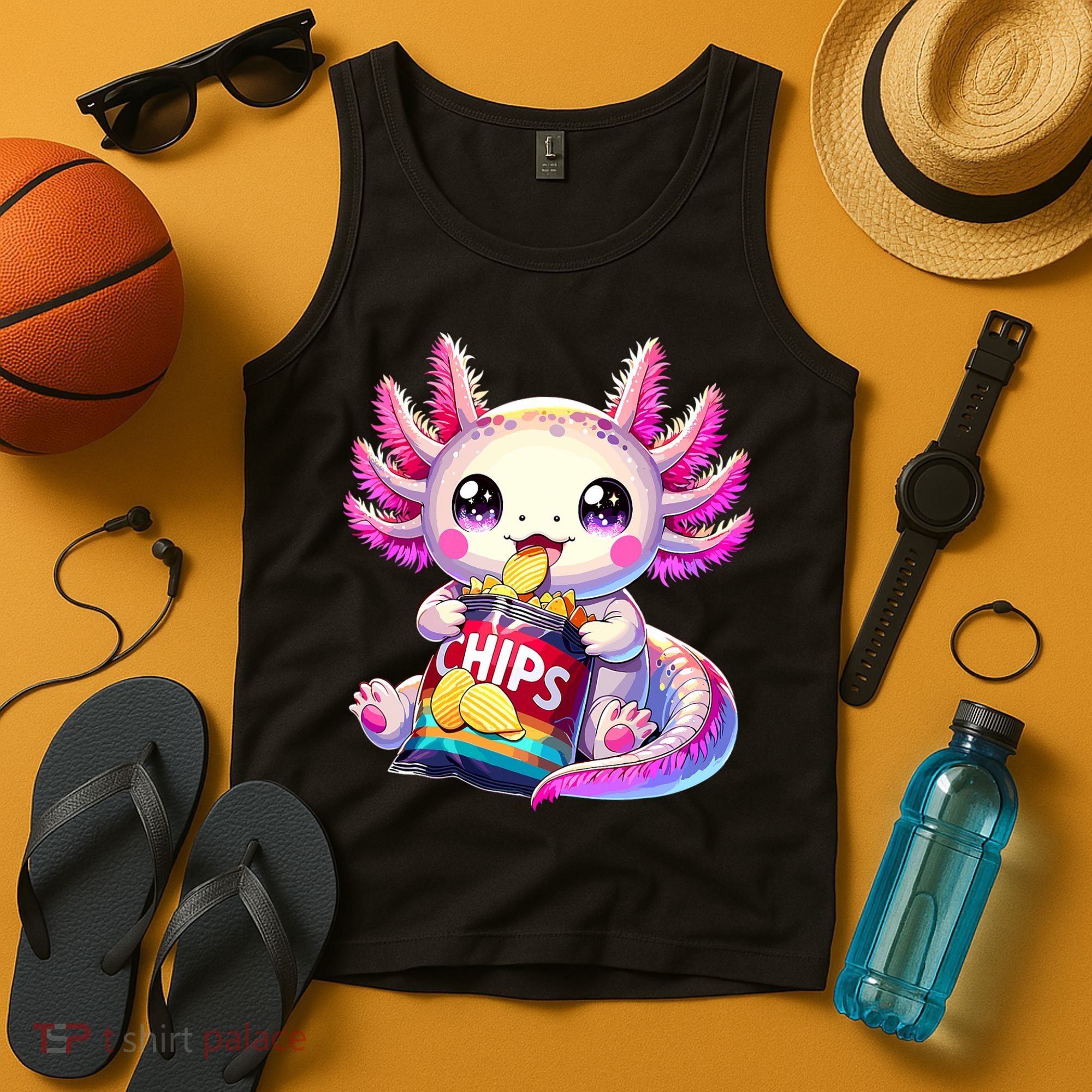 Axolotl Snaxolotl Anime Cute Kawaii Axolotl Tank Top