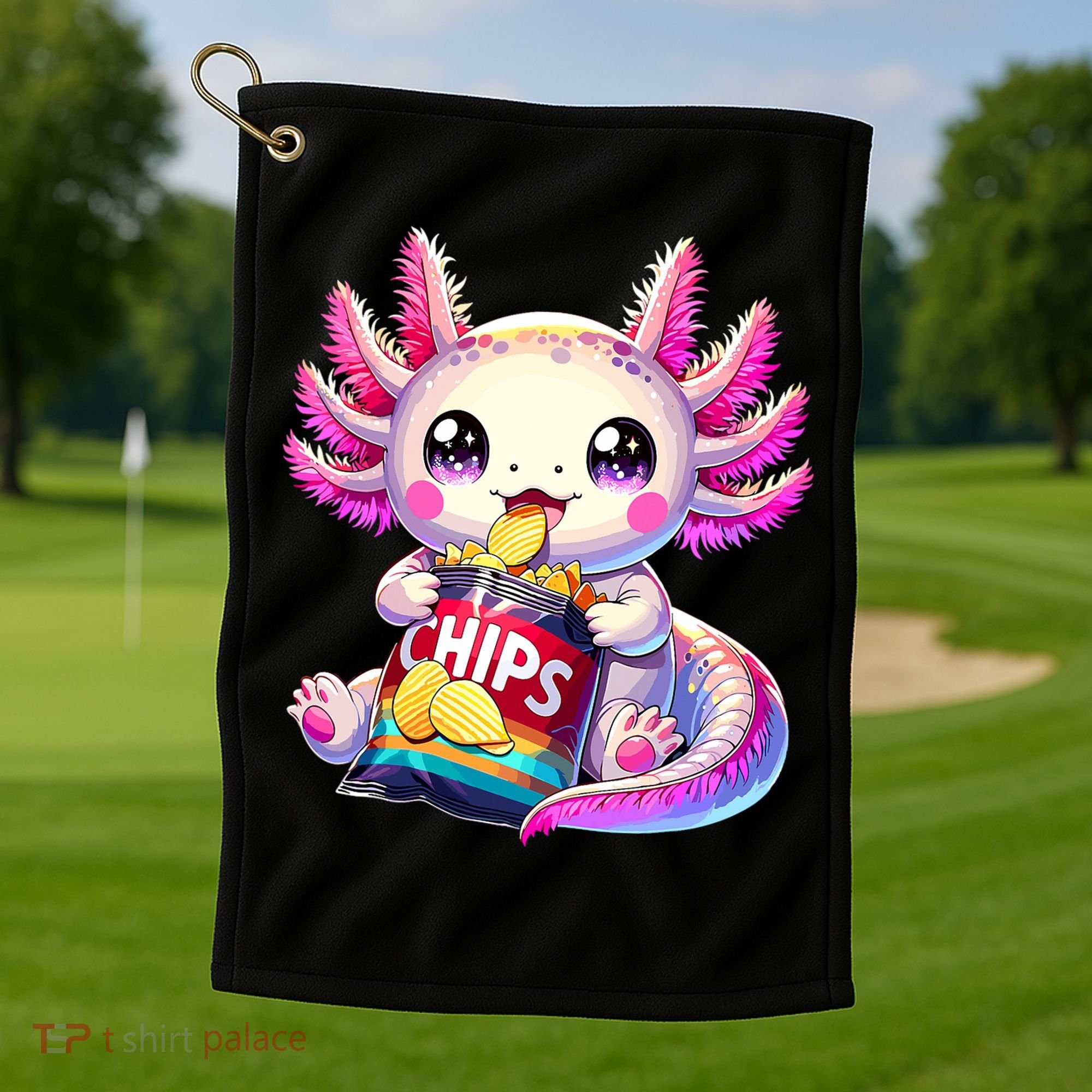 Axolotl Snaxolotl Anime Cute Kawaii Axolotl Golf Towel