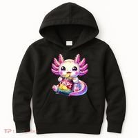 Axolotl Snaxolotl Anime Cute Kawaii Axolotl Kids Hoodie thumb 0