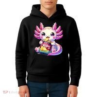 Axolotl Snaxolotl Anime Cute Kawaii Axolotl Kids Hoodie thumb 4