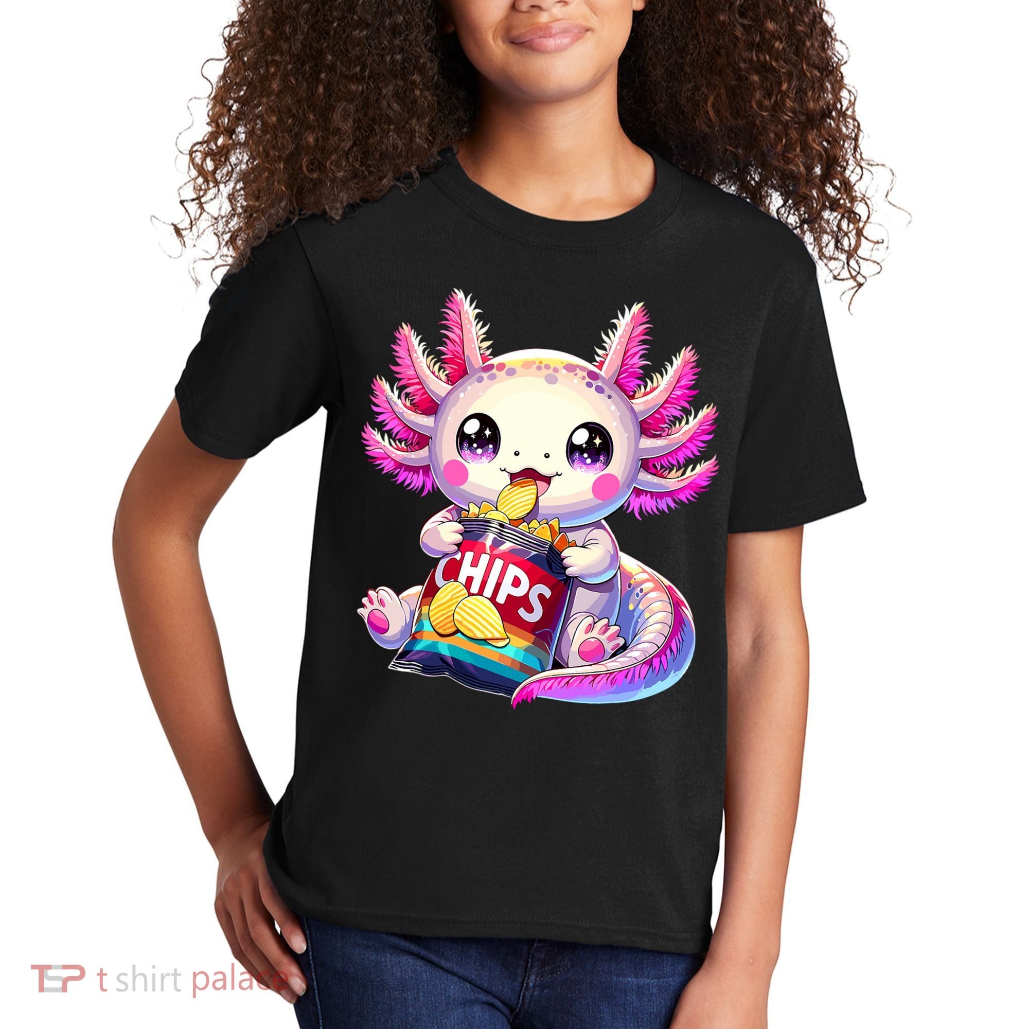 Axolotl Snaxolotl Anime Cute Kawaii Axolotl Kids T-Shirt