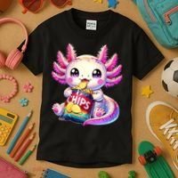 Axolotl Snaxolotl Anime Cute Kawaii Axolotl Kids T-Shirt thumb 3