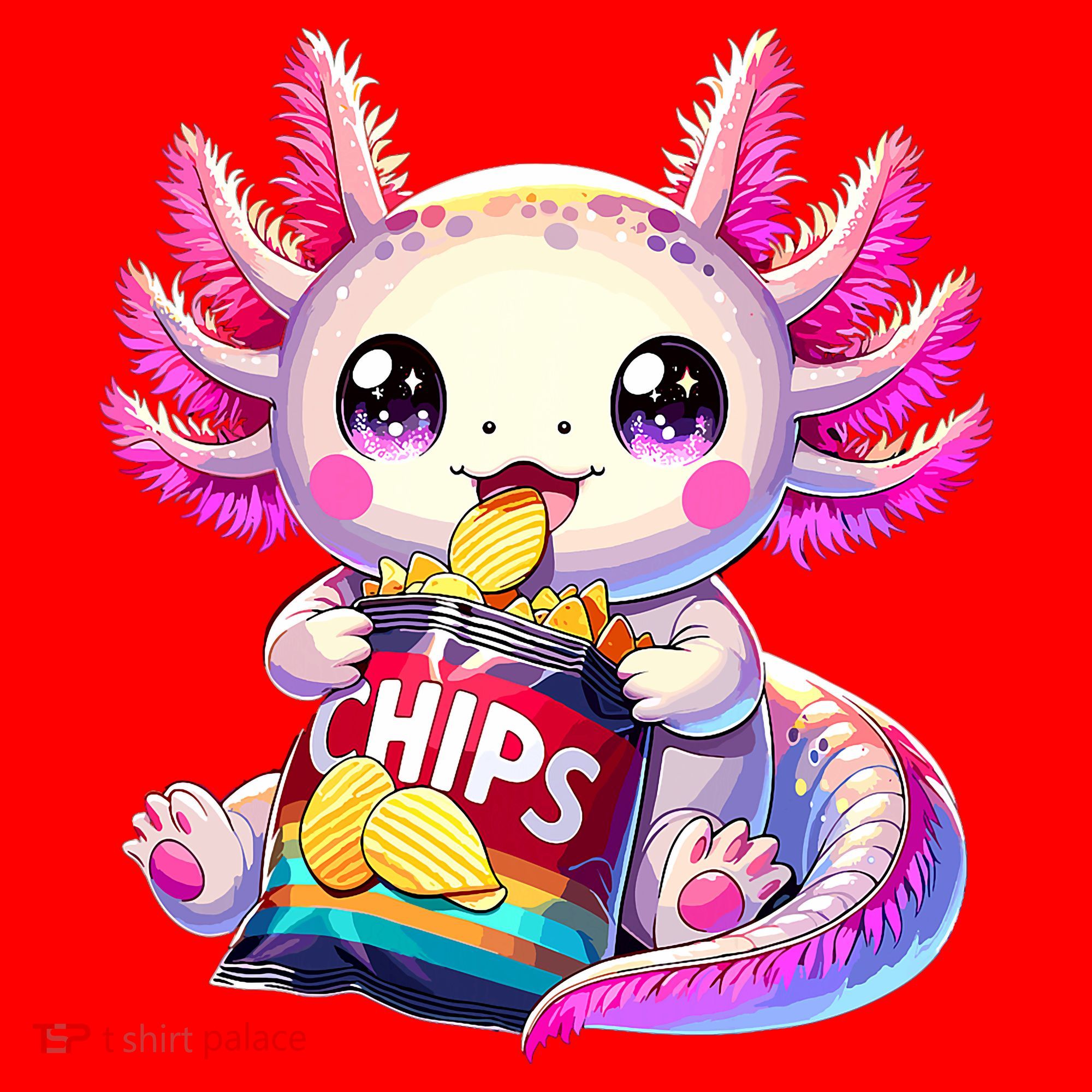 Axolotl Snaxolotl Anime Cute Kawaii Axolotl Santa Hat