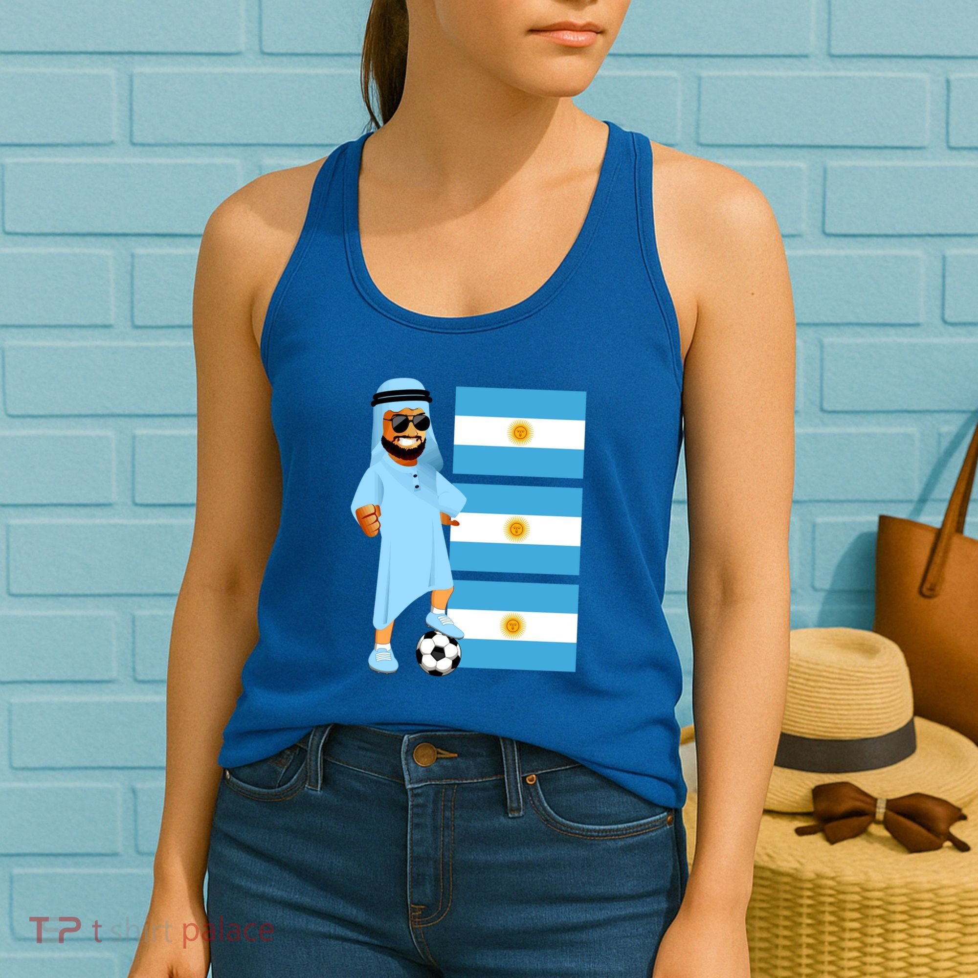 Argentina Sheik Argentina Flag Soccer Gift Women's Tank Top