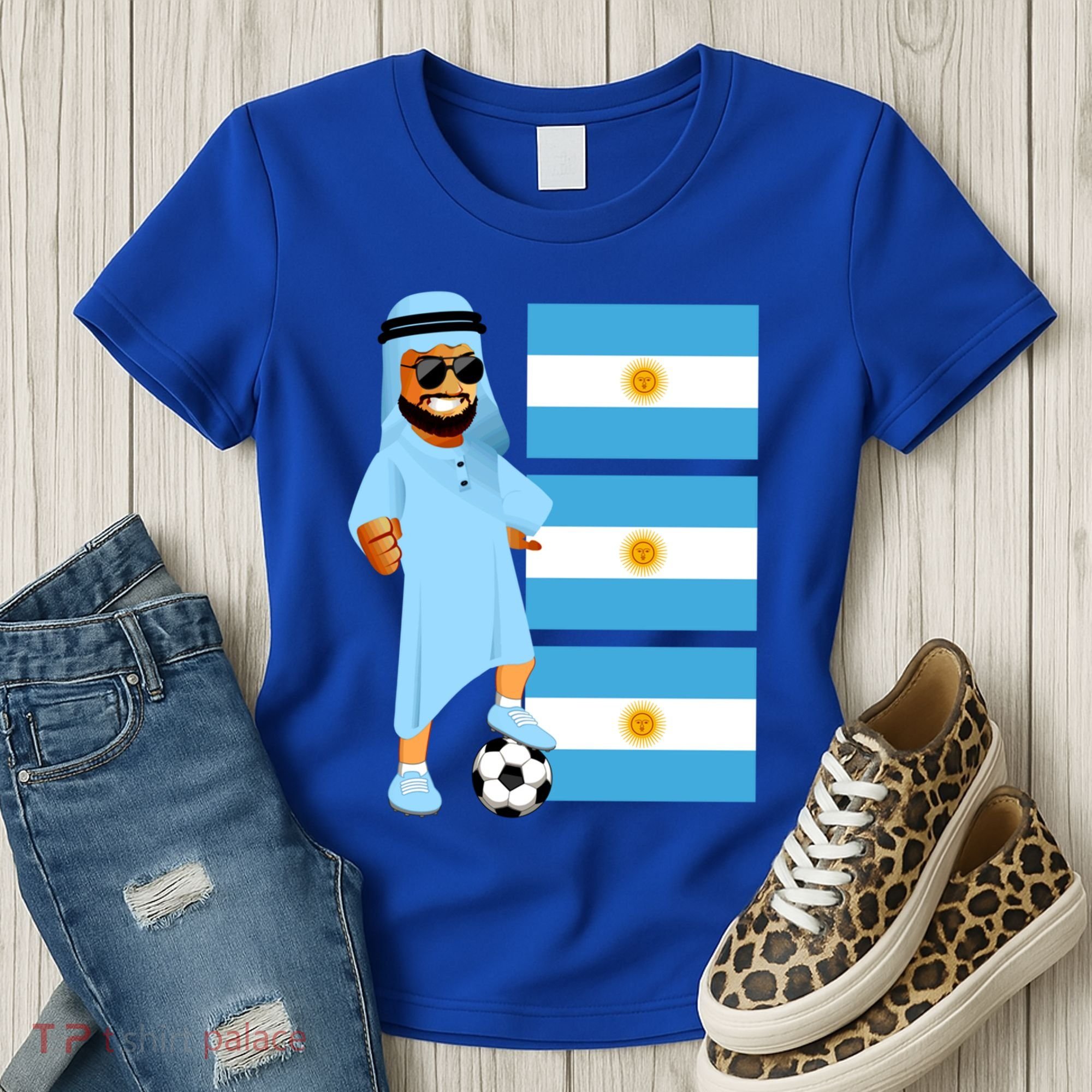 Argentina Sheik Argentina Flag Soccer Gift Women's T-Shirt