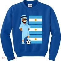 Argentina Sheik Argentina Flag Soccer Gift Kids Sweatshirt thumb 0