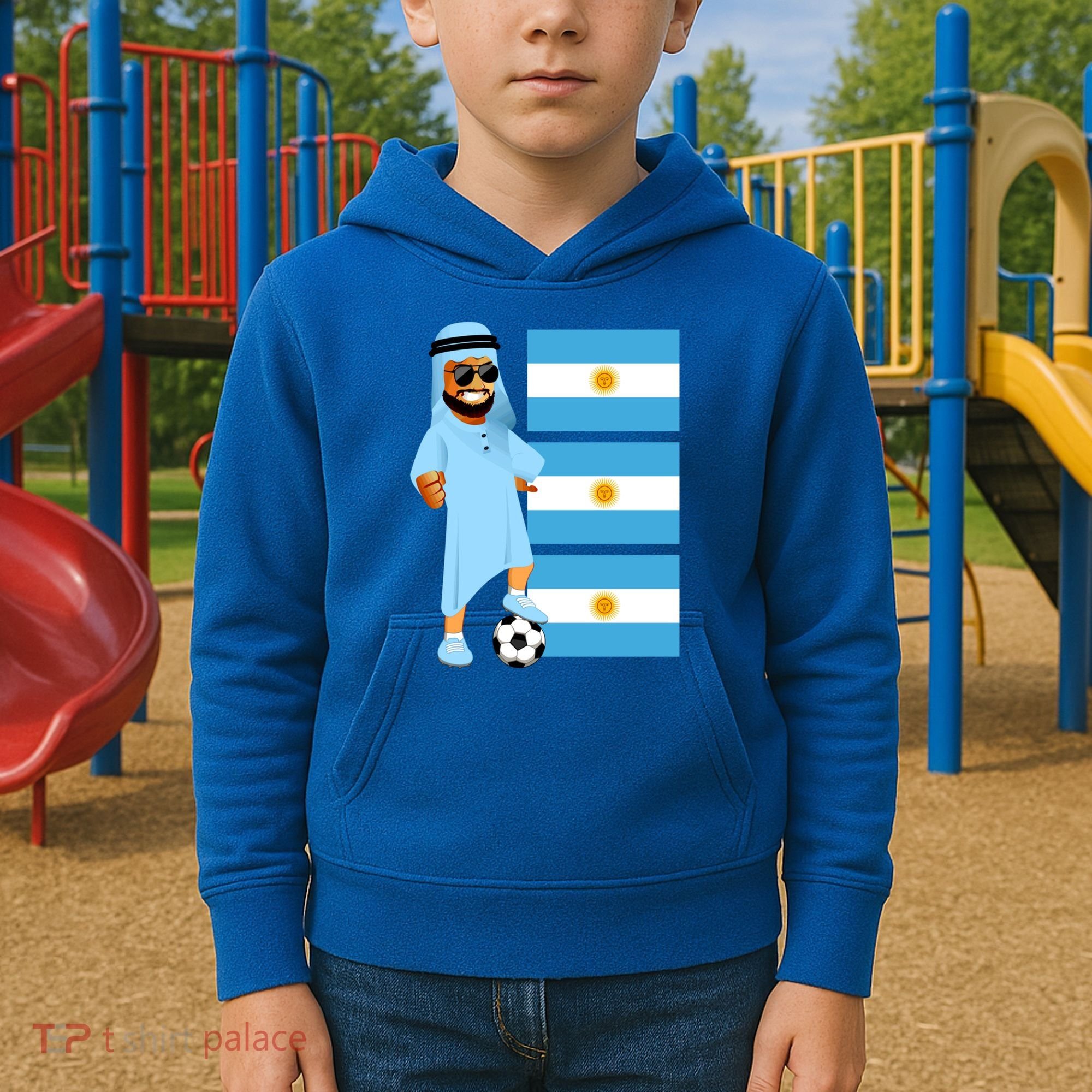 Argentina Sheik Argentina Flag Soccer Gift Kids Hoodie