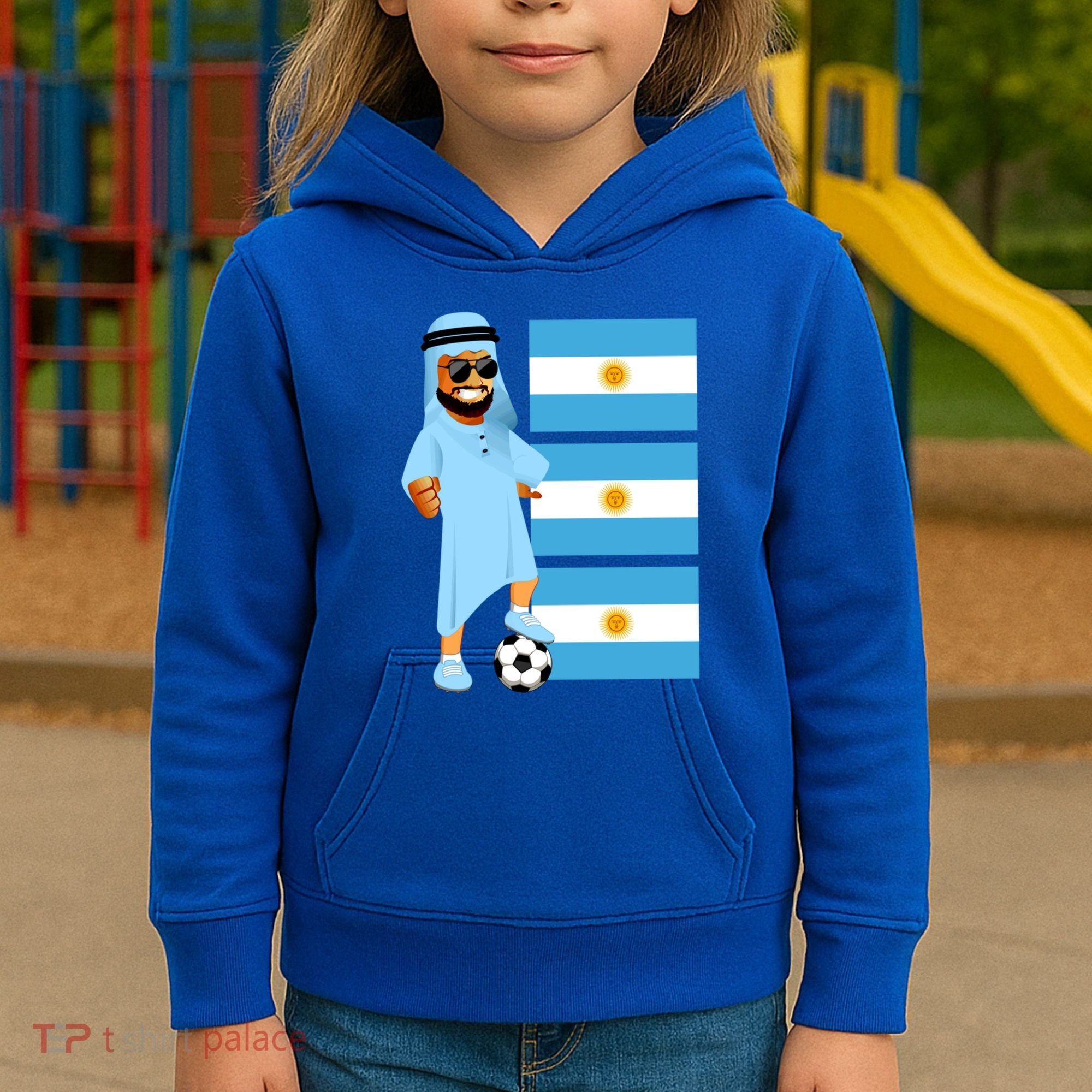 Argentina Sheik Argentina Flag Soccer Gift Kids Hoodie