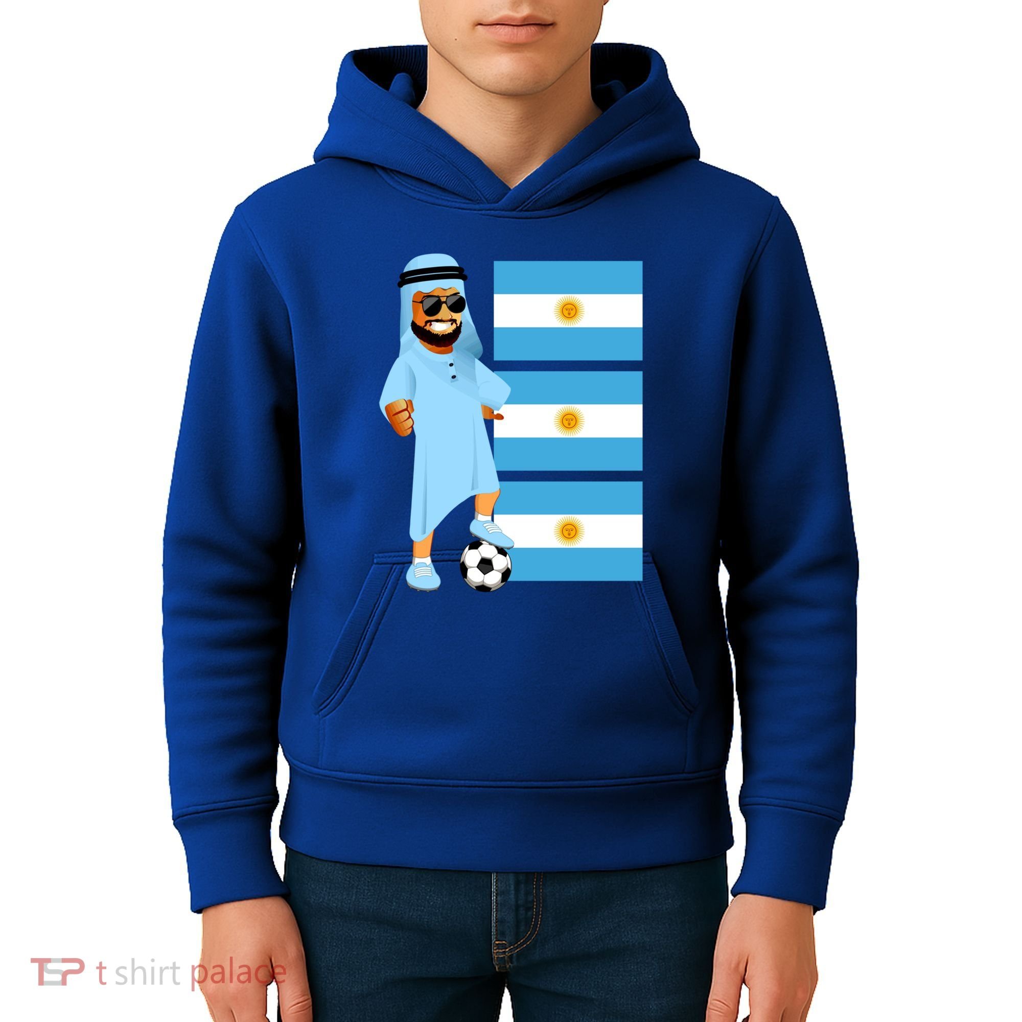 Argentina Sheik Argentina Flag Soccer Gift Kids Hoodie