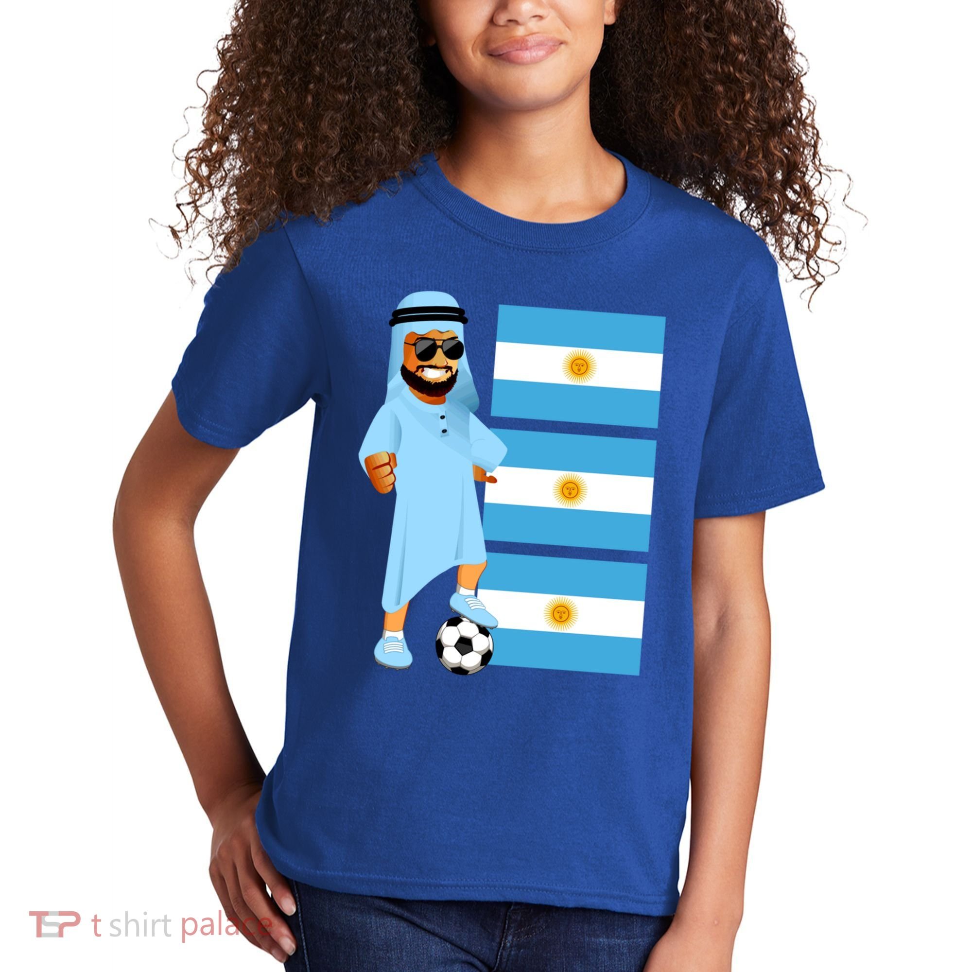 Argentina Sheik Argentina Flag Soccer Gift Kids T-Shirt