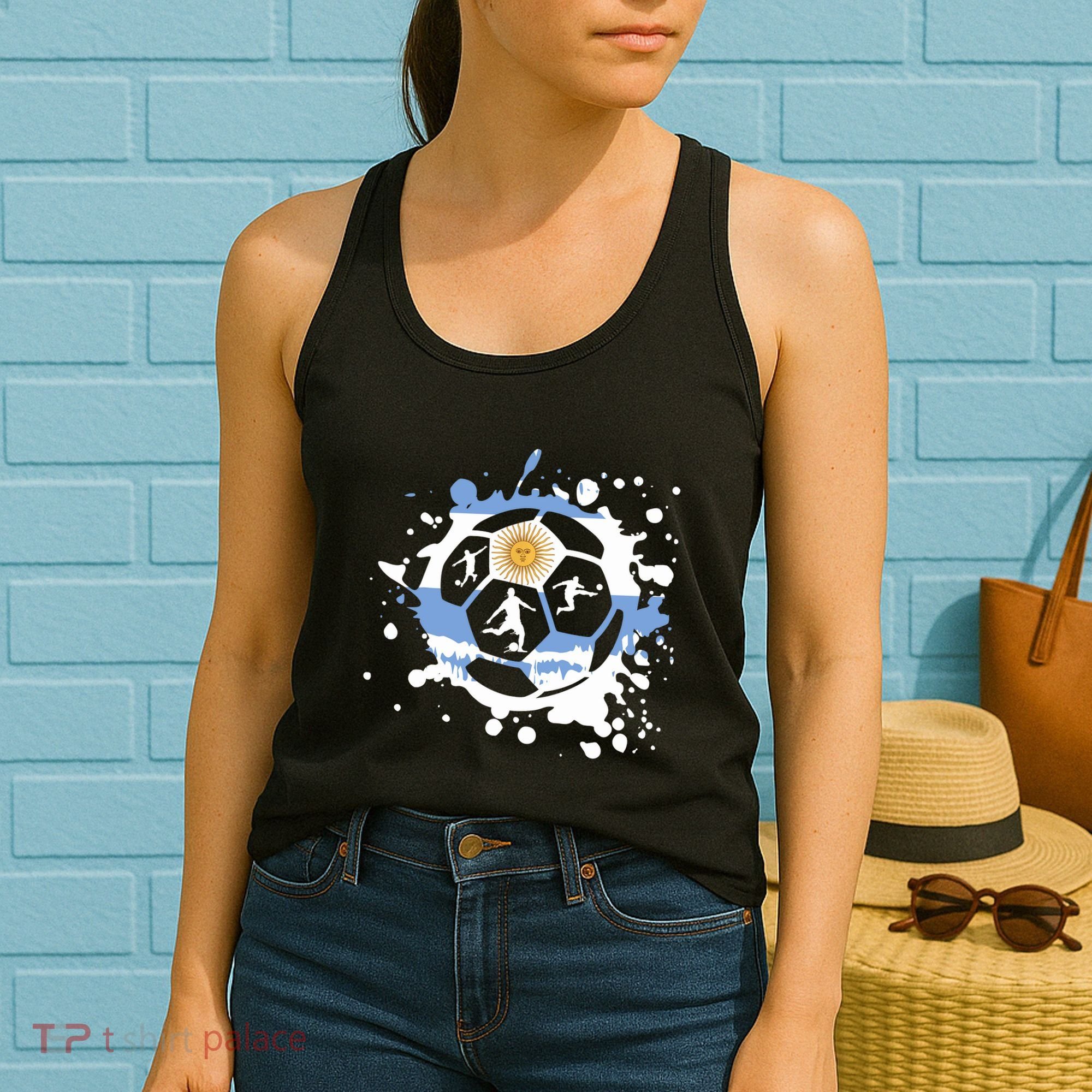 Argentina Soccer Argentinian Flag Jersey Football Fans Women's Tank Top