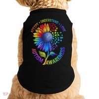 Autism Sunflower Autism Awareness Sunflower Doggie Tank thumb 0