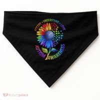 Autism Sunflower Autism Awareness Sunflower USA-Made Doggie Bandana thumb 0