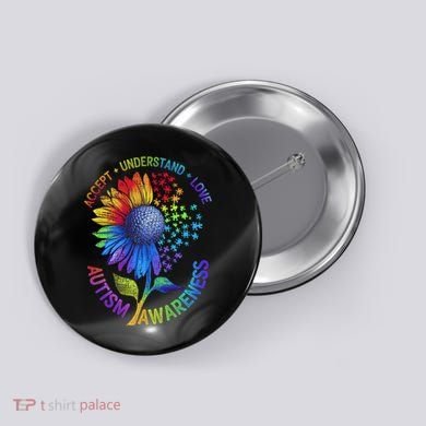 Autism Sunflower Autism Awareness Sunflower Button