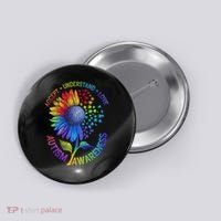 Autism Sunflower Autism Awareness Sunflower Button thumb 0
