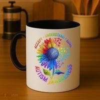 Autism Sunflower Autism Awareness Sunflower Coffee Mug thumb 4