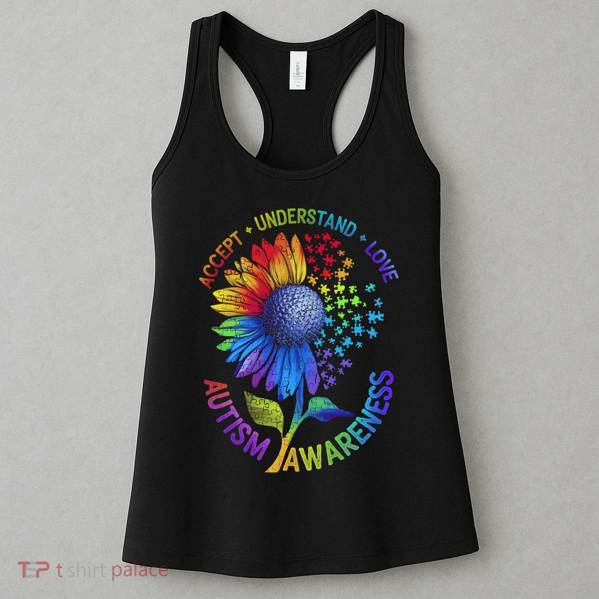 Autism Sunflower Autism Awareness Sunflower Women's Tank Top