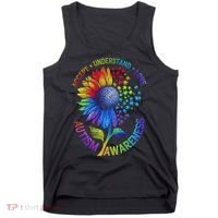 Autism Sunflower Autism Awareness Sunflower Tank Top thumb 0