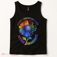 Autism Sunflower Autism Awareness Sunflower Tank Top thumb 2