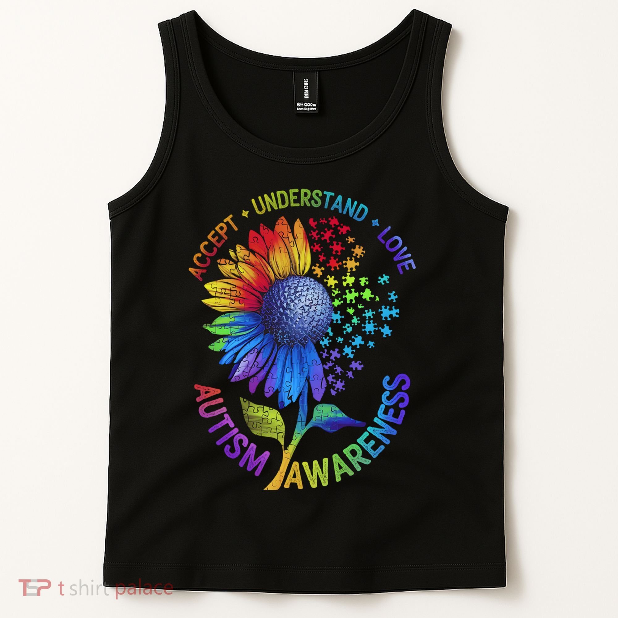 Autism Sunflower Autism Awareness Sunflower Tank Top