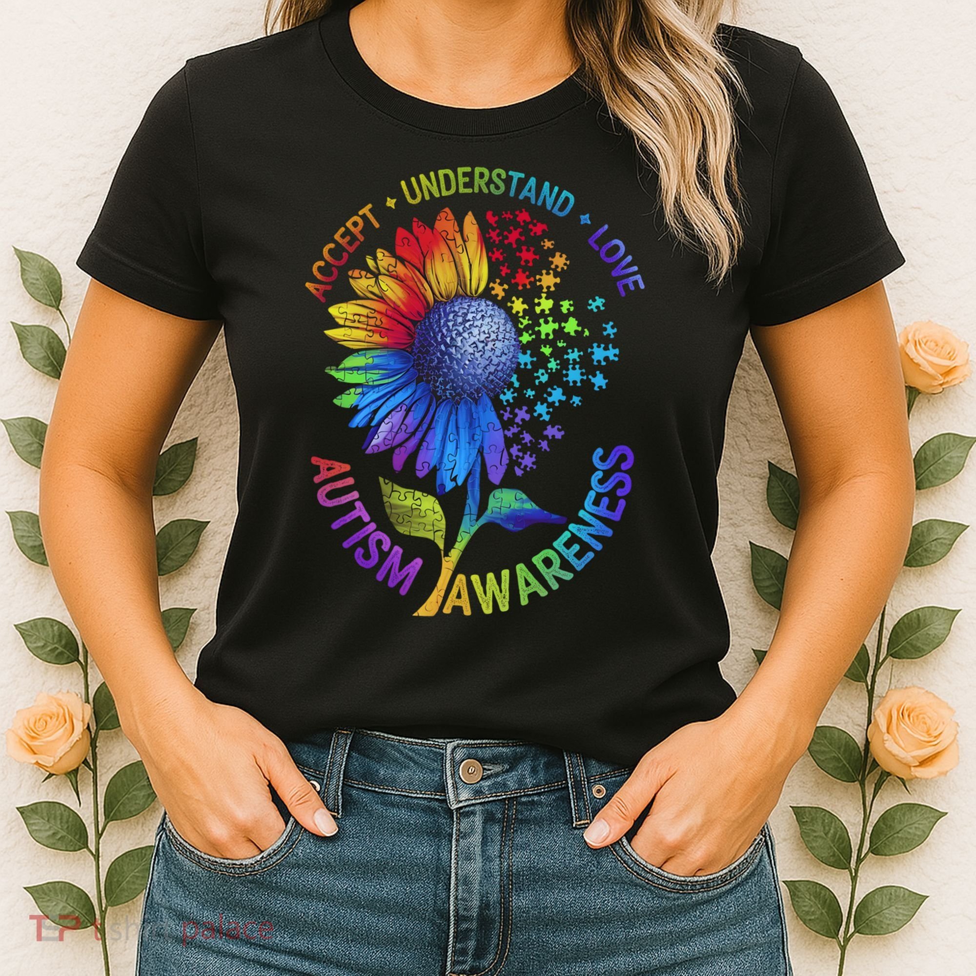 Autism Sunflower Autism Awareness Sunflower Women's T-Shirt