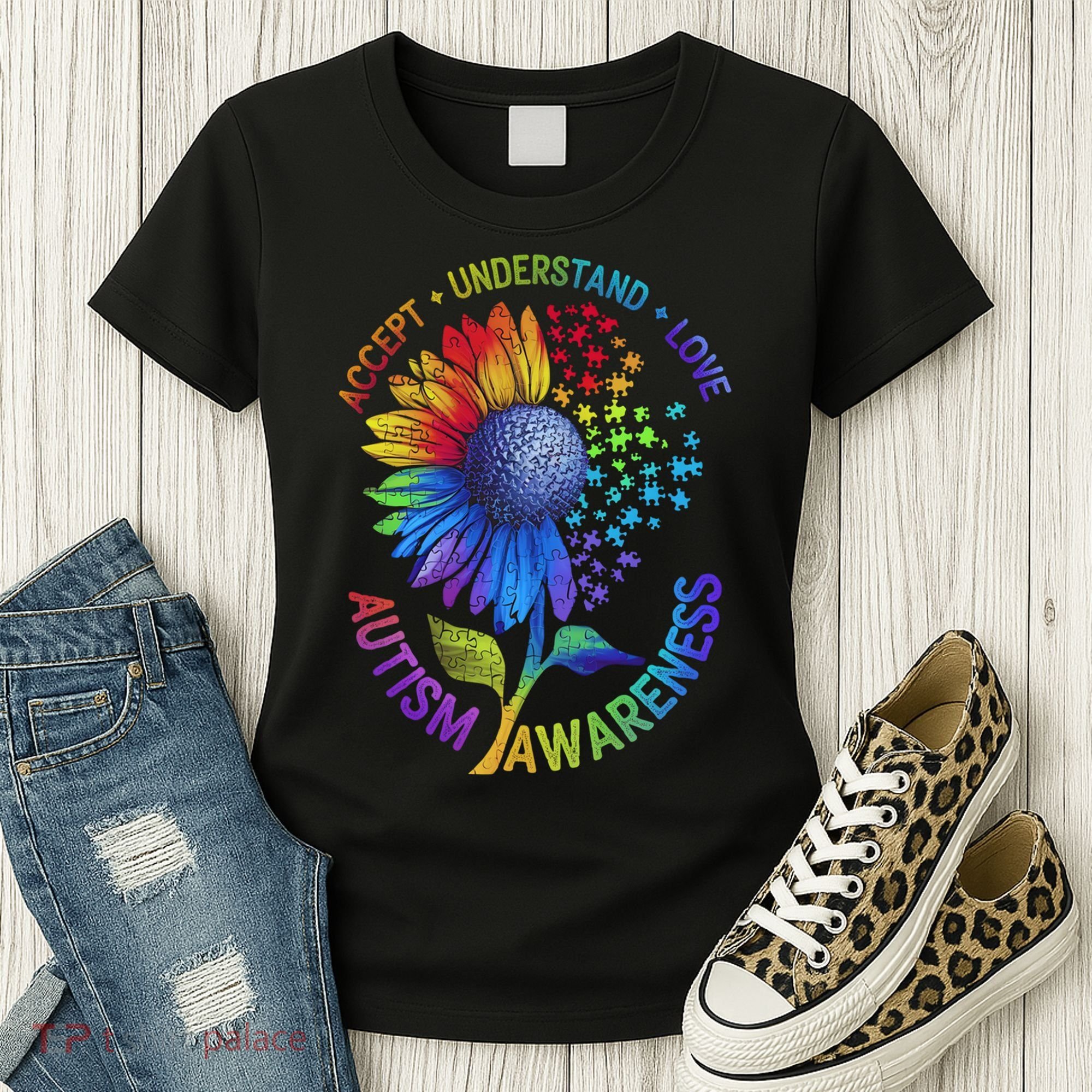 Autism Sunflower Autism Awareness Sunflower Women's T-Shirt