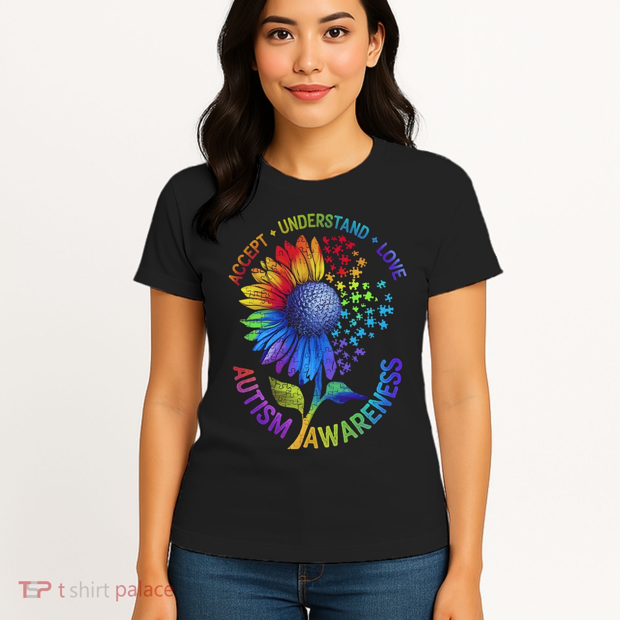 Autism Sunflower Autism Awareness Sunflower Women's T-Shirt