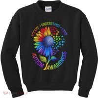 Autism Sunflower Autism Awareness Sunflower Kids Sweatshirt thumb 0