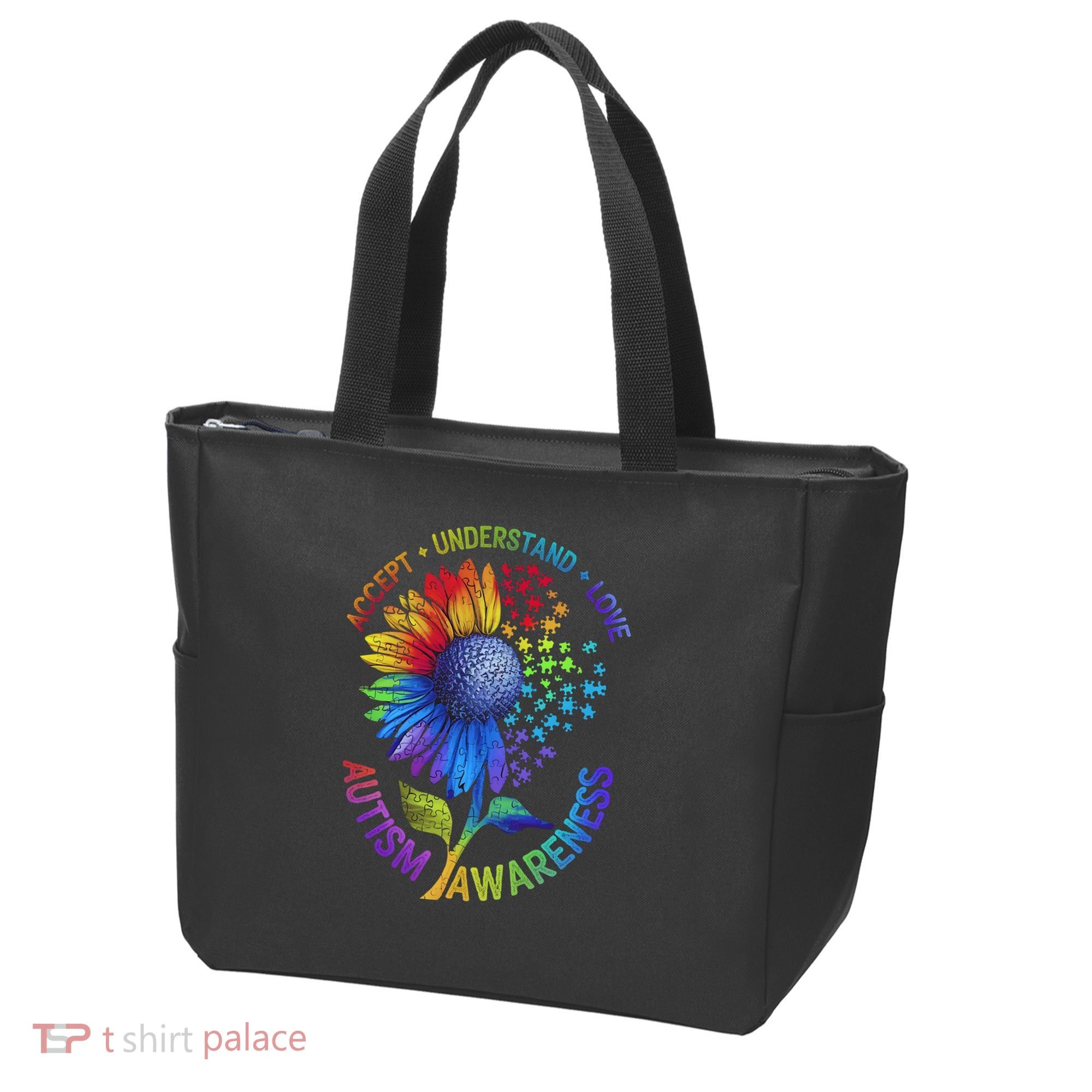 Autism Sunflower Autism Awareness Sunflower Tote Bag