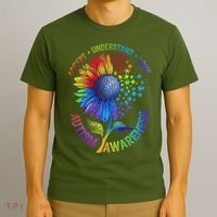 Autism Sunflower Autism Awareness Sunflower T-Shirt thumb 3