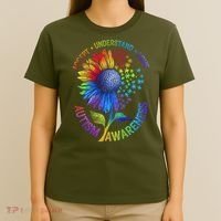 Autism Sunflower Autism Awareness Sunflower T-Shirt thumb 4